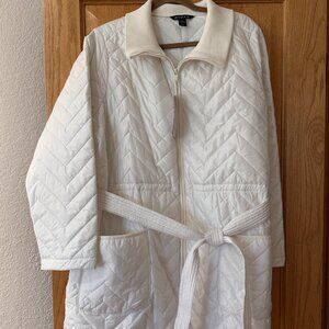 Athleta NWT winter white long Quilted Jacket 2X